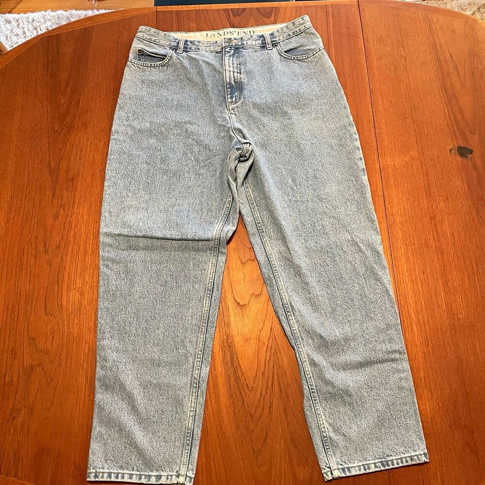 Lands' End Fit 3 Women's Size 16 Light Wash Blue Mid Rise Jeans 100% Cotton